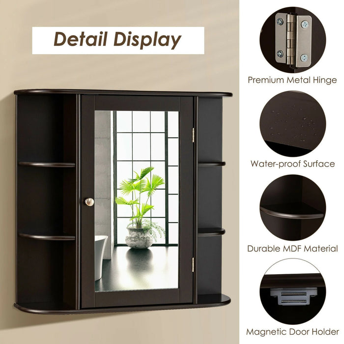 3-Tier Mirrored Wall Mounted Bathroom Cabinet