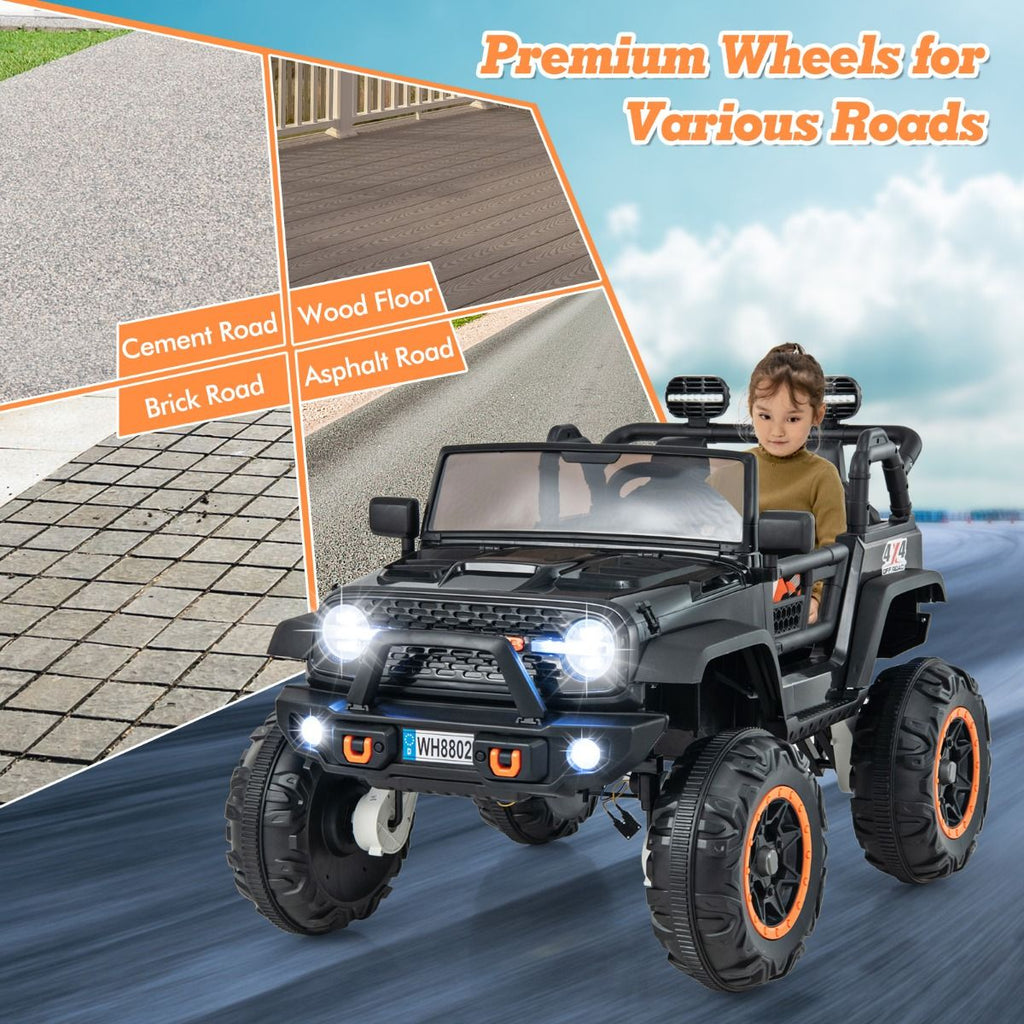 SEDOL 2-Seater 24V Kids Ride-On Truck with 4-Motor 4WD System Parental Remote Control 3-Point Safety Harness and Bonus Digging Shovel – 50kg Capacity