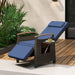 Patio Rattan Recliner Chair with Adjustable Backrest, Footrest & Flip Side Table