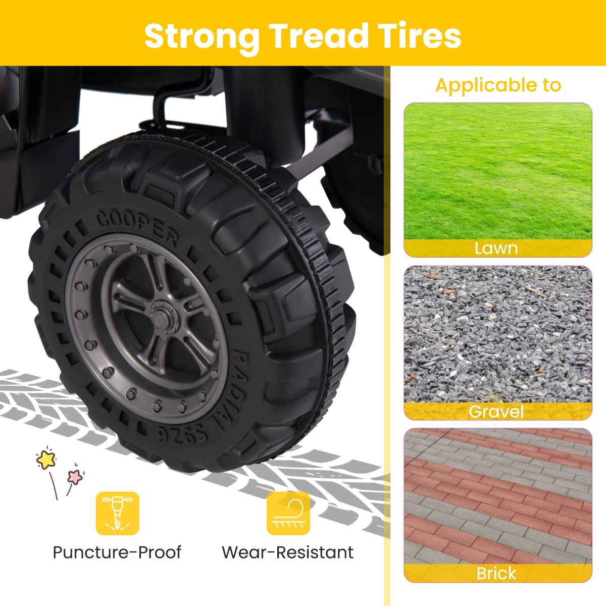 6V Kids Quad Ride-On – One-Button Start ATV with Tread Tires & MP3 Player