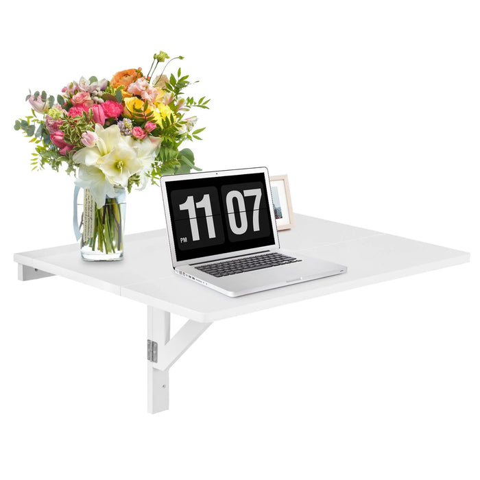 80 X 60 Cm Wall Mounted Folding Table Drop-Leaf Floating Writing Desk