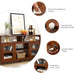 Living Room Console Table for Tvs with Wooden Fireplace and 2 Cabinets