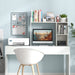 Wooden Desk Bookshelf with 4 Shelves and Open Back Compartment