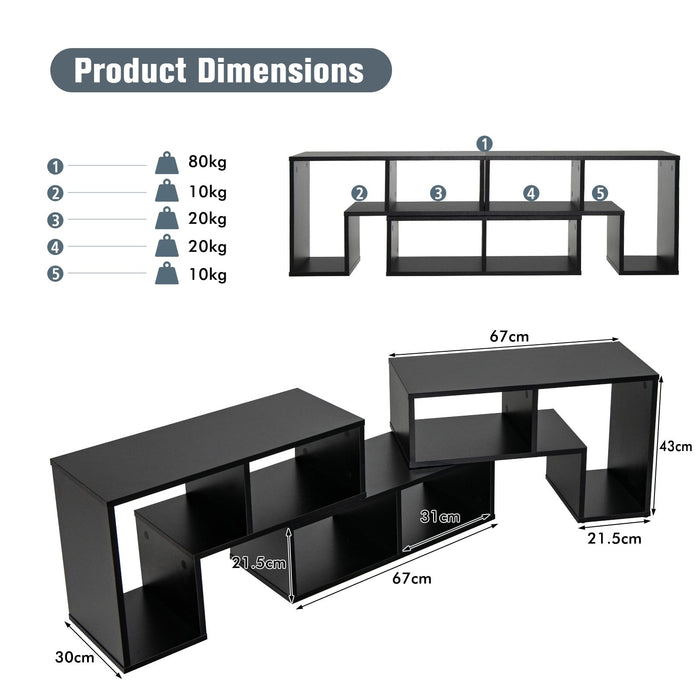 3 Pieces Convertible TV Stand for Tvs up to 65 Inches