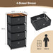 4-Tier Fabric Dresser with Drawers and Metal Frame