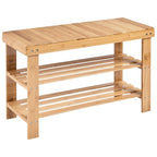 3-Tier Bamboo Shoe Bench for Entryway