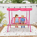 2-Seater Kids Swing Chair with Adjustable Canopy & Safety Belts