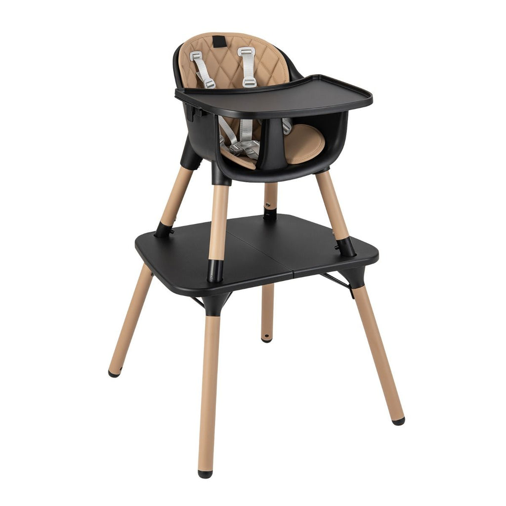 SEDOL 5-in-1 Convertible Baby High Chair & Independent Play Table Set with 5-Point Safety Harness 2-Position Removable Tray and Waterproof Easy-Clean Cushion