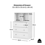 3-Drawer Dresser with 2 Open Compartments for Living Room Bedroom