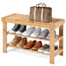3-Tier Bamboo Shoe Bench for Entryway