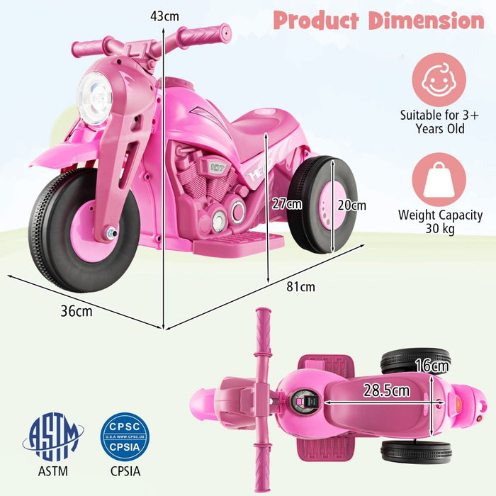 6V Kids Electric Motorcycle – Bubble Maker, Music & LED Headlights