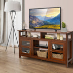 Living Room Console Table for Tvs with Wooden Fireplace and 2 Cabinets
