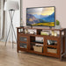 Living Room Console Table for Tvs with Wooden Fireplace and 2 Cabinets