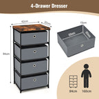 4-Tier Fabric Dresser with Drawers and Metal Frame