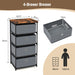 4-Tier Fabric Dresser with Drawers and Metal Frame
