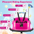 SEDOL 12V High-Performance Kids Bumper Car with 5-Point Safety Harness 360° Zero-Turn Dual Joysticks Parental Remote Control and 5-Mode LED Light Show