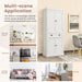4-Door Tall Kitchen Cupboard Adjustable Shelves and Drawer