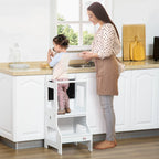 SEDOL 2-in-1 Montessori Convertible Learning Tower & Weaning Table with Integrated Chalkboard – Space-Saving Kitchen Helper Stool with Safety Guardrails