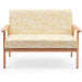 2-Seater Wooden Upholstered Loveseat with Rubber Wood Armrests