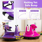 SEDOL 12V High-Performance Kids Bumper Car with 360° Zero-Turn Dual Joysticks Parental Remote Control LED Surround Lighting and Integrated USB/Story Hub