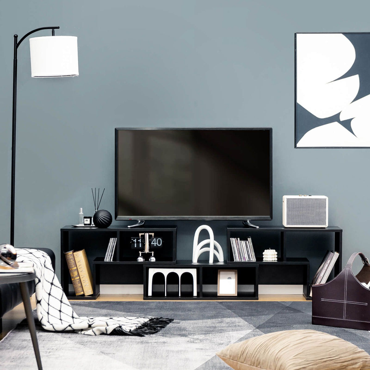 3 Pieces Convertible TV Stand for Tvs up to 65 Inches