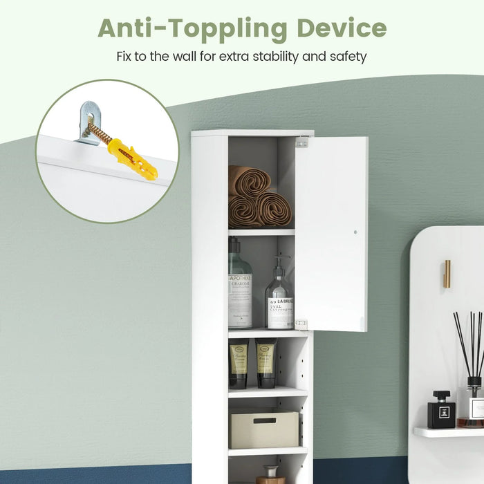 180CM Tall Freestanding Bathroom Cabinet with 2 Doors and 1 Drawer