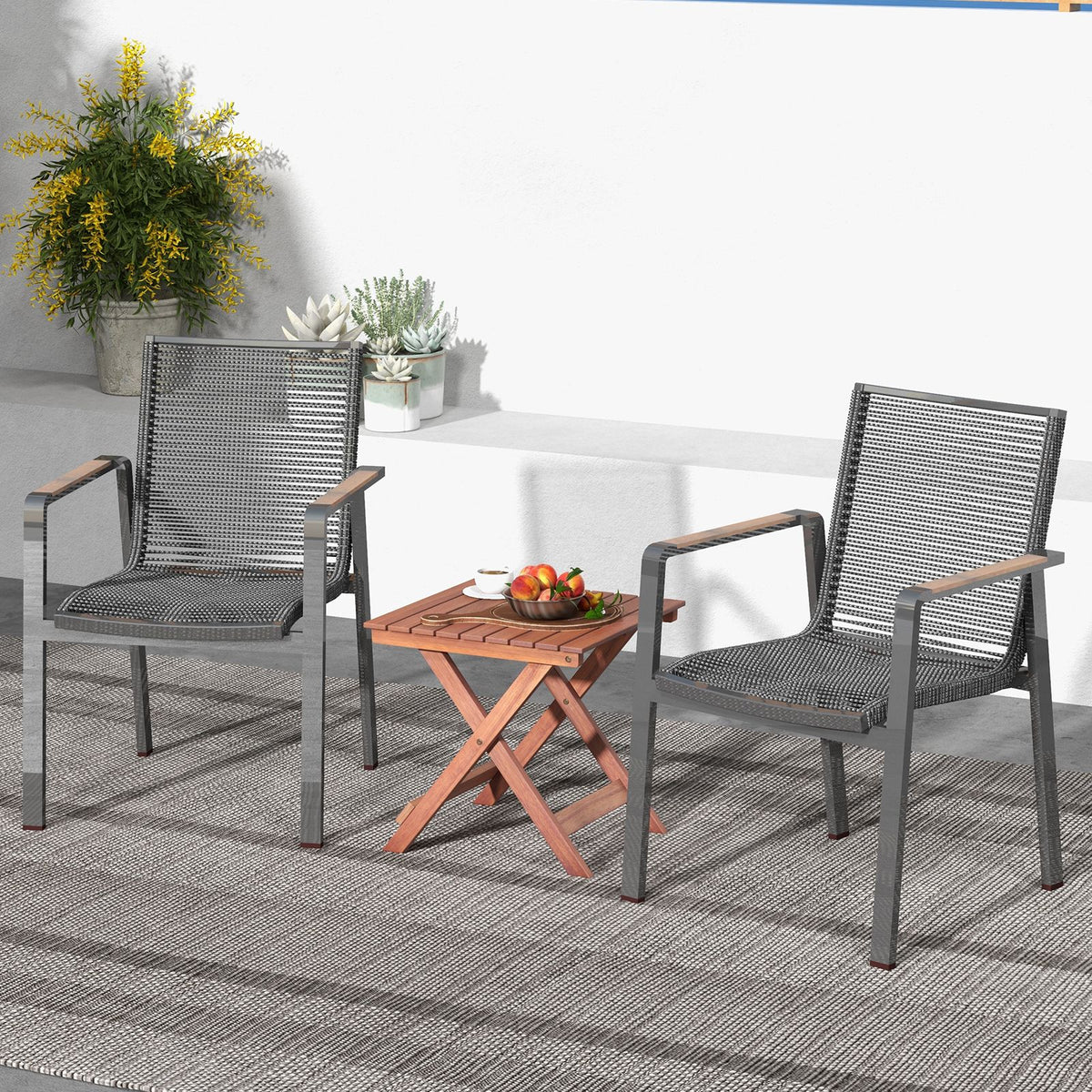 Wooden Side Table with Slatted Tabletop and Sturdy X-Shaped Frame