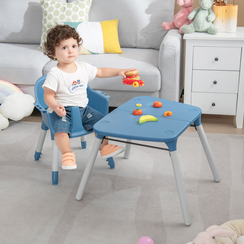 SEDOL 5-in-1 Convertible Baby High Chair & Independent Play Table Set with 5-Point Safety Harness 2-Position Removable Tray and Waterproof Easy-Clean Cushion