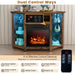 Corner TV Stand with Fireplace Insert and LED Lights