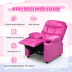 SEDOL Deluxe Larger Kids Recliner Armchair with Dual Cup Holders and Storage Pockets Premium Velvet Children’s Lounge Chair with 130° Adjustable Backrest & Pine Wood Frame