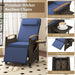 Patio Rattan Recliner Chair with Adjustable Backrest, Footrest & Flip Side Table