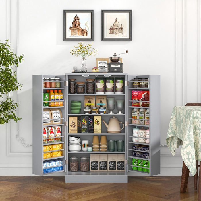 2-Door Pantry Cabinet with 6 Adjustable Shelves