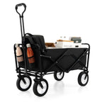 Heavy Duty Camping Garden Cart with Adjustable Handle and Drink Holders