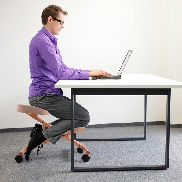 Wood Posture Stool with Angle and Height Adjustable for Gaming Computer Work
