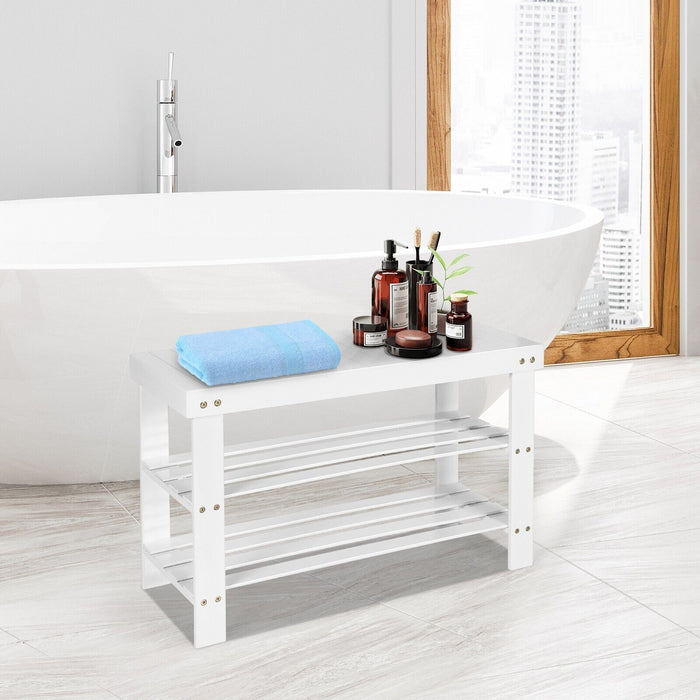 3-Tier Bamboo Shoe Bench for Entryway