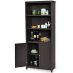 Wooden Tall Bookcase with 3-Tier Storage Cabinet
