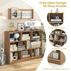 3-Tier Wooden Cube Bookcase with 8 Compartments