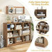 3-Tier Wooden Cube Bookcase with 8 Compartments