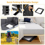3-Tier Folding Camping Storage Cabinet with Side Pockets and Carry Bag