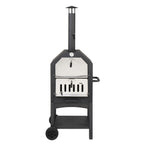 Outdoor Wood-Fired Pizza Oven – Portable Garden Pizza Maker with Stone, Peel & Grill Rack