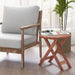 Wooden Side Table with Slatted Tabletop and Sturdy X-Shaped Frame