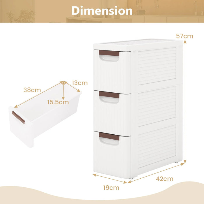 3/4/5-Drawer Narrow Storage Cabinet for Small Space
