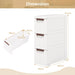 3/4/5-Drawer Narrow Storage Cabinet for Small Space