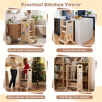 SEDOL 4-in-1 Montessori "Discovery Center" Learning Tower — Convertible Kitchen Helper Stool with Integrated Slide, High Chair, and 6-Feature Sensory Activity Station