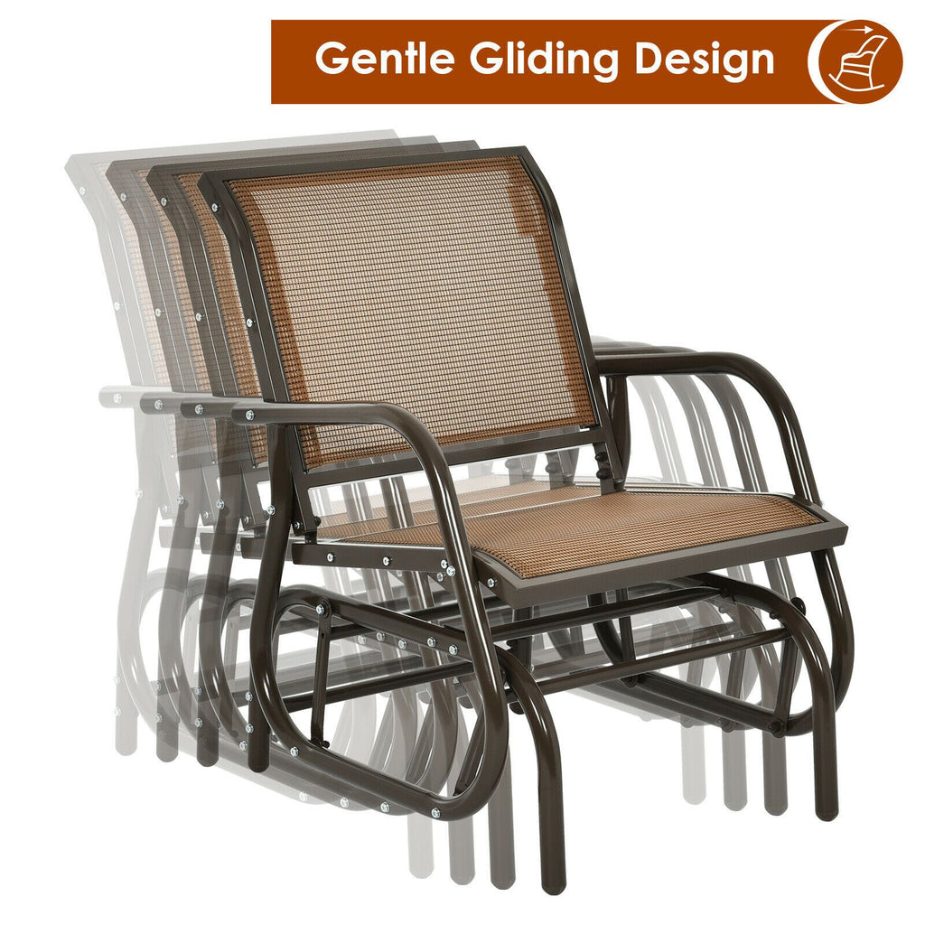 Glider Rocking Chair – Outdoor Swing Seat with Steel Frame & Breathable Fabric