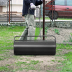 63 L Heavy-Duty Lawn Roller – Steel Garden Grass Roller with U‑Handle & Drain Plug