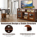 Living Room Console Table for Tvs with Wooden Fireplace and 2 Cabinets