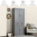 4-Door Tall Kitchen Cupboard Adjustable Shelves and Drawer