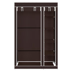 67" Portable Clothes Wardrobe – Fabric Closet with Hanging Rod (Dark Brown)