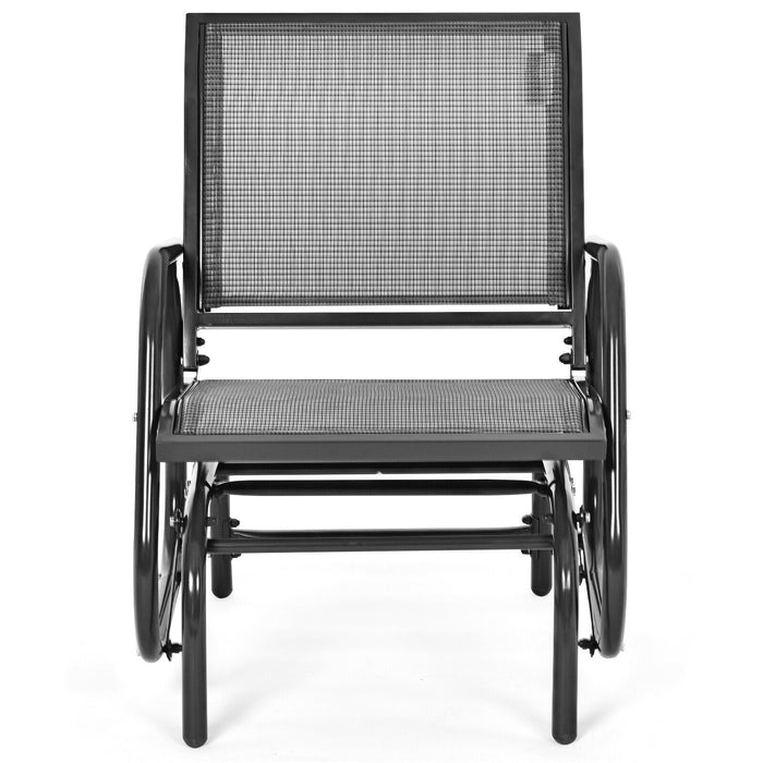 Glider Rocking Chair – Outdoor Swing Seat with Steel Frame & Breathable Fabric